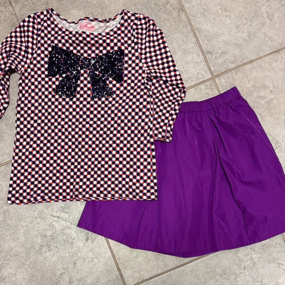 Crewcuts Black and Purple Kids Matching Set